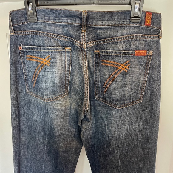 7 For All Mankind Dojo Flare Jeans Dark Wash Size 31 - Picture 11 of 13